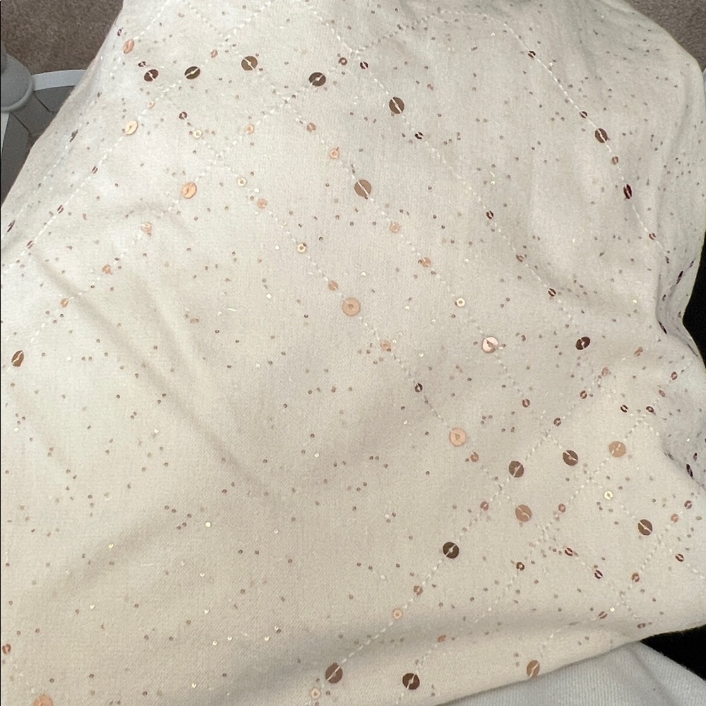 Chico's English Cream Scatter Sequin Long Sleeve Pullover Sweater, NWT, Chicos 3 - Picture 14 of 14